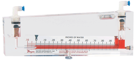Dwyer Inclined Manometer Air Filter Gauge, Series 250-AF